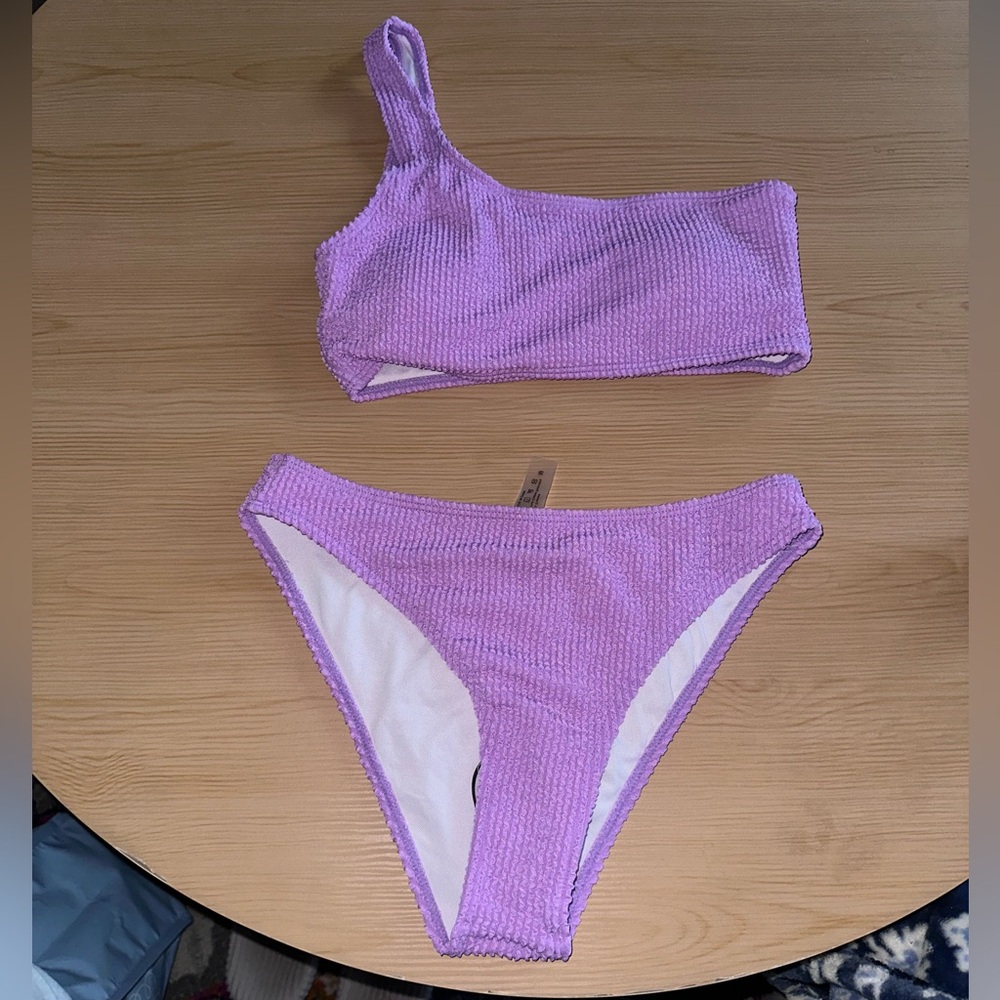 SHEIN Lilac One-Shoulder Bikini
